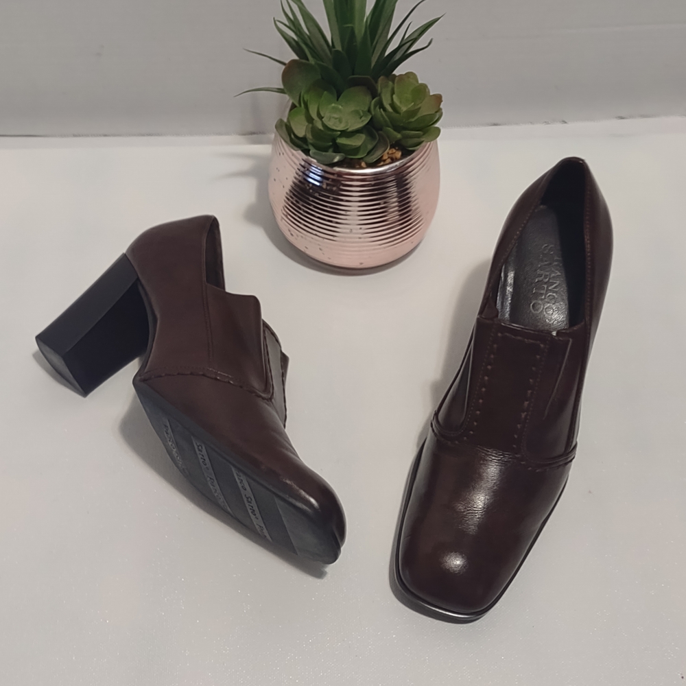 Franco Sarto Dark Brown Leather Heels